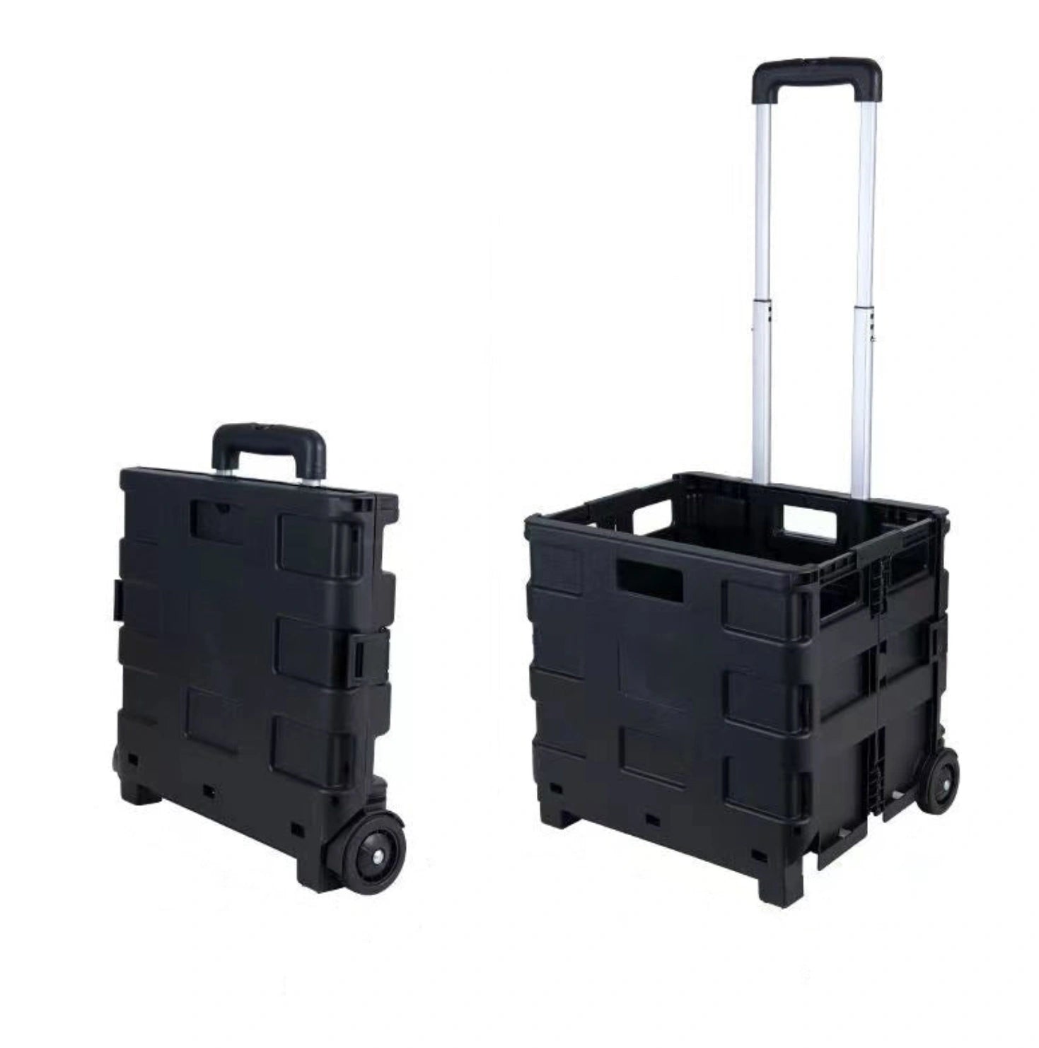 Chariot de courses pliable Noir 65L