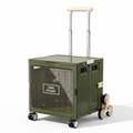 Chariot de courses design pliable XL vert – Vitre transparente & roues escalier