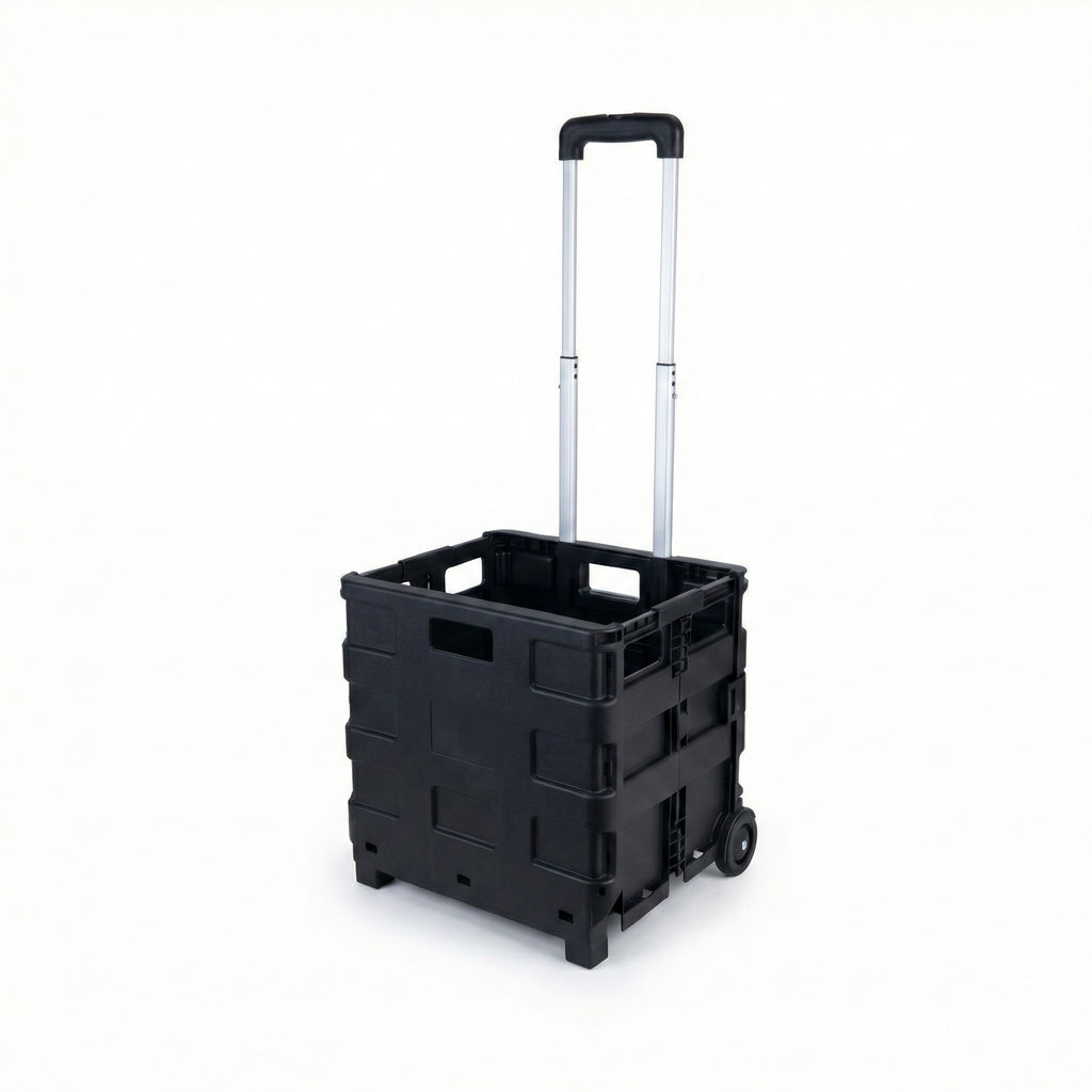 Chariot de courses pliable Noir 65L