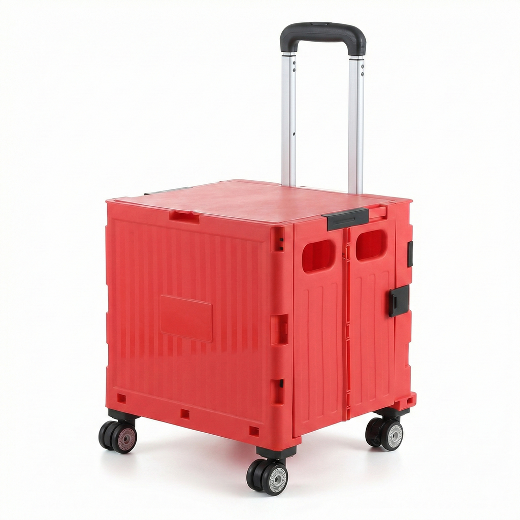 Chariot de courses pliable multifonction Rouge