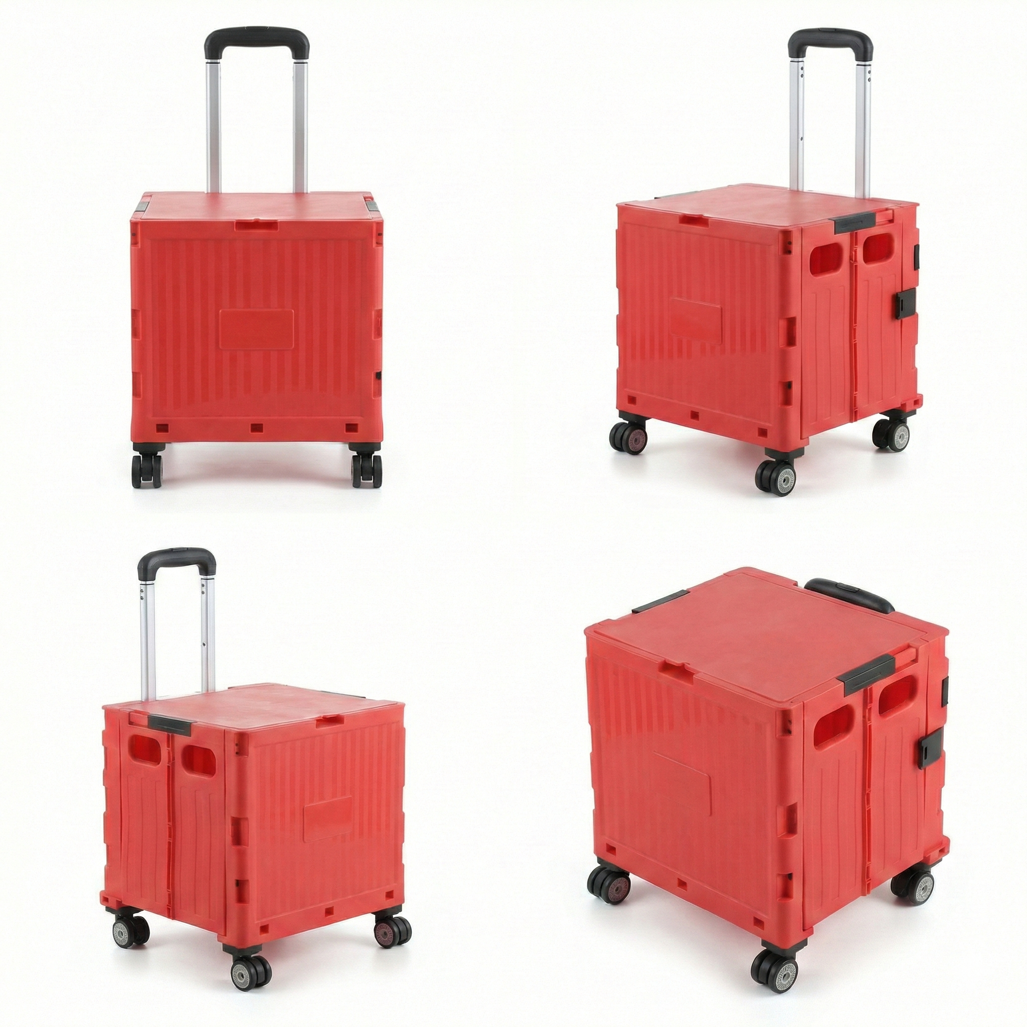 Chariot de courses pliable multifonction Rouge