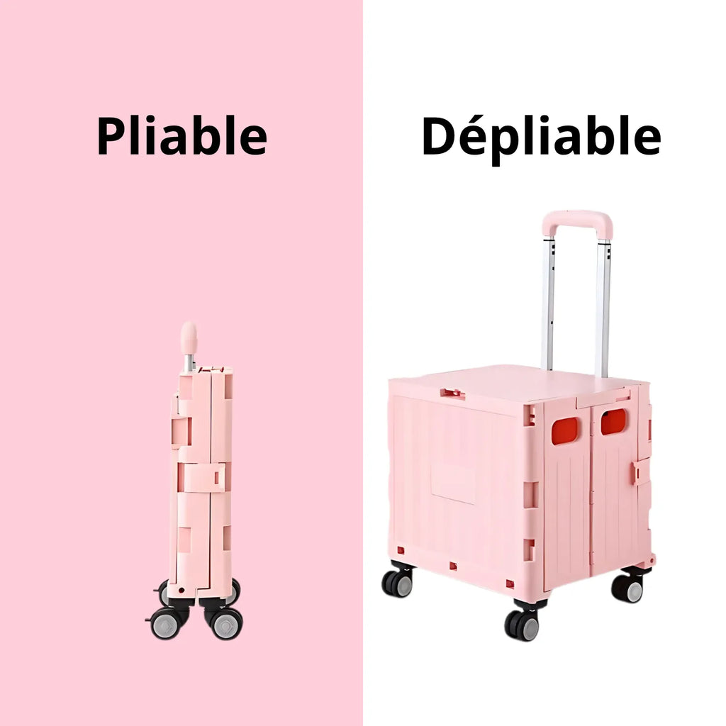 Chariot de courses pliable multifonction Rose Sakura