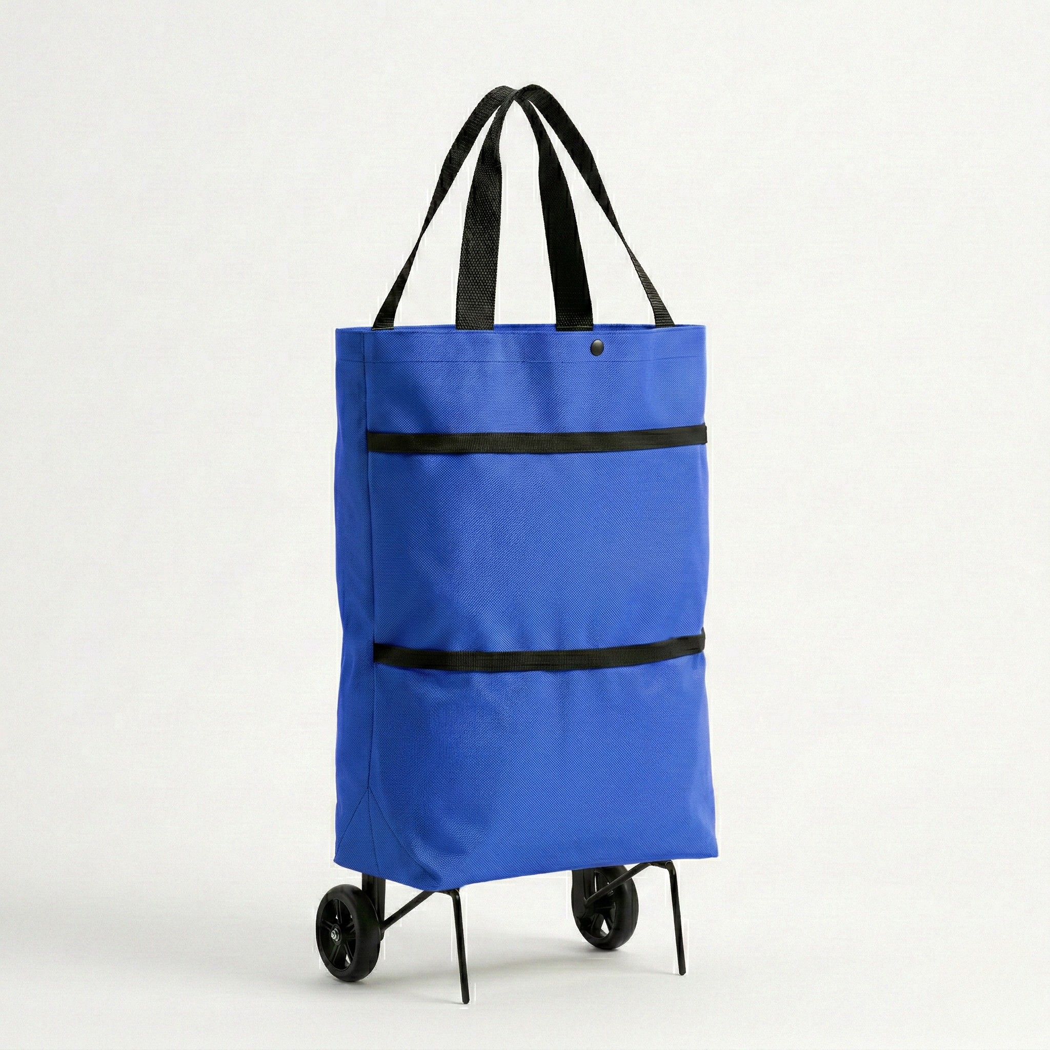 Chariot de courses sac à roulettes bleu pliable