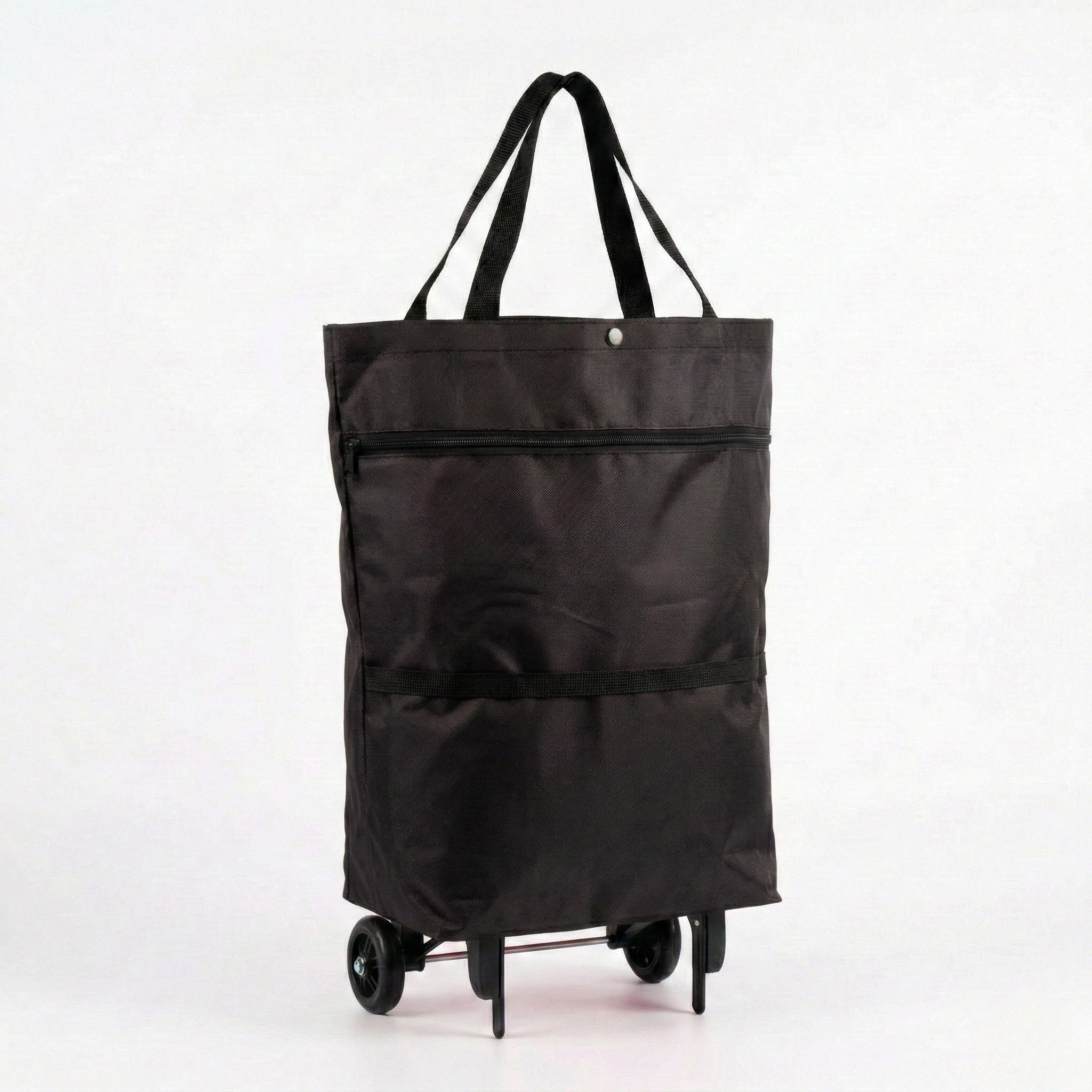 Chariot de courses sac à roulettes noir